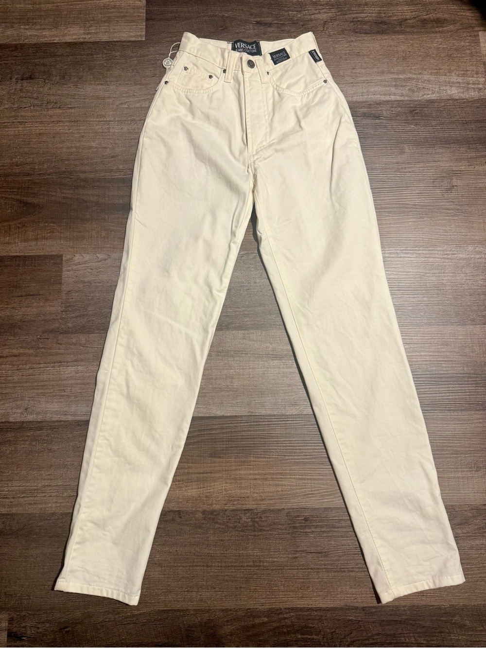 Versace High-Rise Off-White Jeans